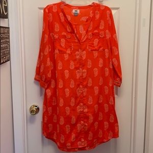 Old navy linen tunic top Large